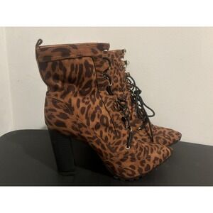 Shoedazzle Animal Print Leopard Boot Size‎ 9 Women's Shoes Black Brown
